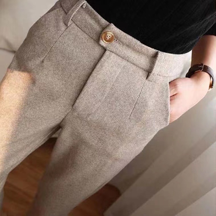 Halszálkás gyapjúnadrág nőknek ősszel és télen Új egyenes szabású skinny nadrág őszi lezser kosztümnadrág pipanadrág ősszel és télen