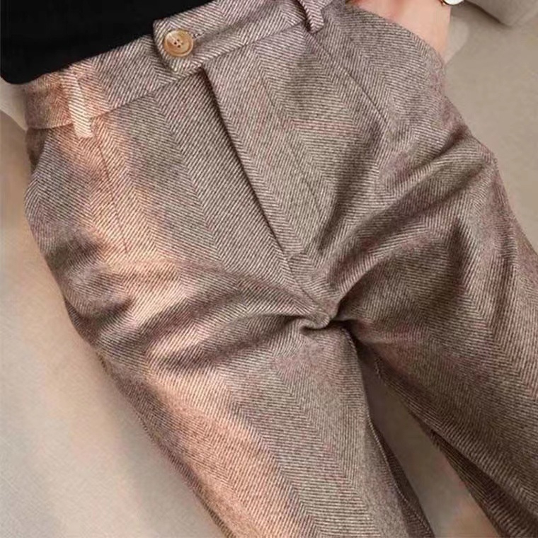 Halszálkás gyapjúnadrág nőknek ősszel és télen Új egyenes szabású skinny nadrág őszi lezser kosztümnadrág pipanadrág ősszel és télen