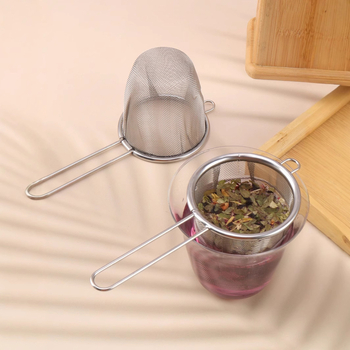 Домашен филтър от неръждаема стомана с едно ухо, фина мрежеста дръжка, филтър за разделяне на вода от чай, артефакт за приготвяне на чай