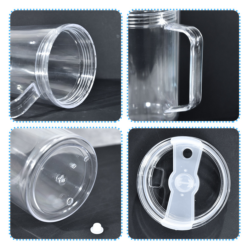 Dvisluoksnis plastikinis puodelis su dangteliu, 40 uncijų (120 ml) vandens puodelis, didelės talpos šiaudelis, perforuotas, su kamščiu, „pasidaryk pats“