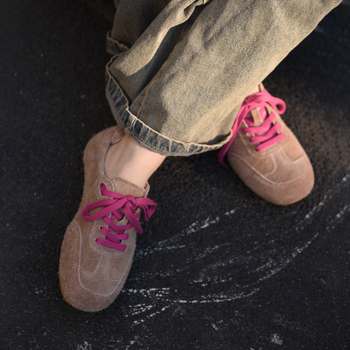 Lan Guan μαλακά δερμάτινα χαριτωμένα γερμανικά παπούτσια προπόνησης πράσινα παπούτσια Birkenstock casual αναπνεύσιμα αθλητικά παπούτσια 2025 νέα φλατ παπούτσια Forrest Gump