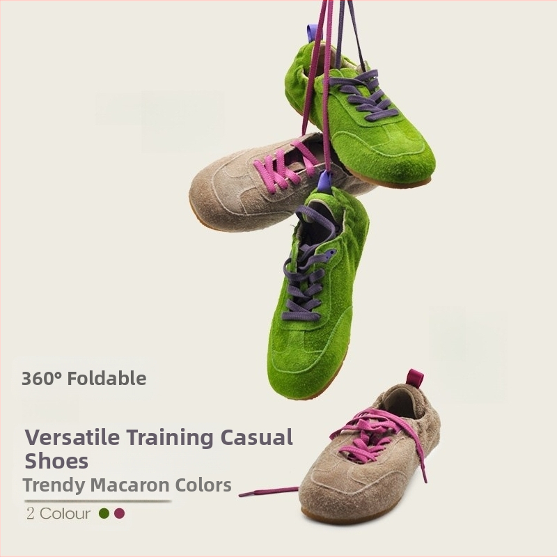 Lan Guan puha bőr aranyos német edzőcipő zöld Birkenstock cipő alkalmi lélegző sportcipők 2025 új lapos talpú Forrest Gump cipő