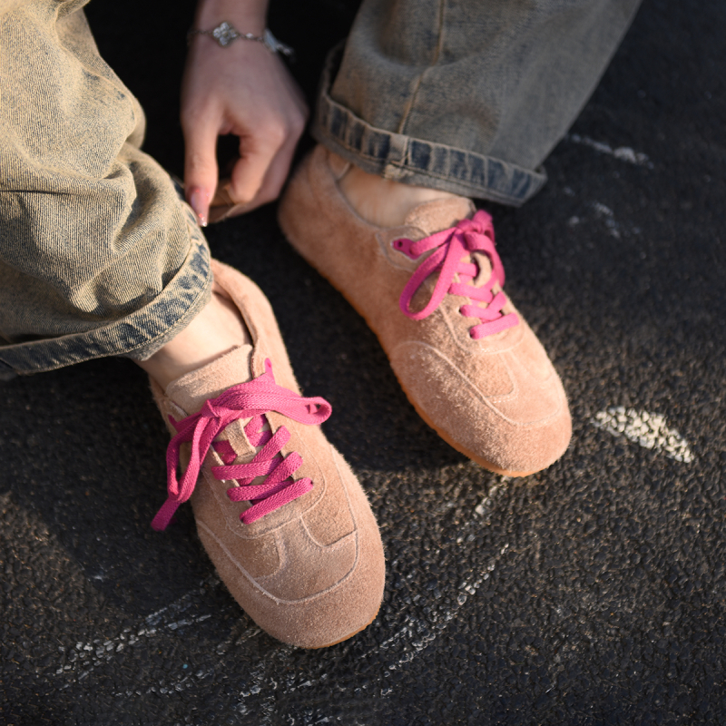 Lan Guan puha bőr aranyos német edzőcipő zöld Birkenstock cipő alkalmi lélegző sportcipők 2025 új lapos talpú Forrest Gump cipő