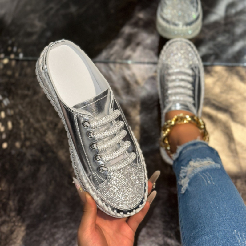 Papuci de damă Baotou, model vară, stil nou, leneși și versatili, fără toc, pantofi albi cu un singur picior, tendință de la Ins