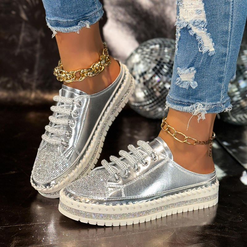 Papuci de damă Baotou, model vară, stil nou, leneși și versatili, fără toc, pantofi albi cu un singur picior, tendință de la Ins