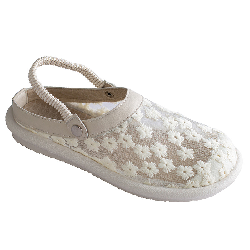 Mori stílusú Baotou szandálok női nyári külső viselet 2024 új Cyber Celebrity lapos cipők kétszínű csipke szandálok