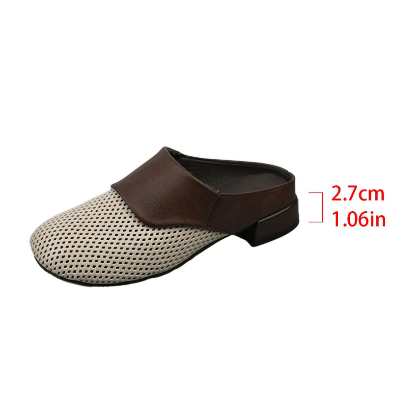 2025 m. Nauji vasaros viršutiniai drabužiai, tinkliniai, kvėpuojantys, šlepetės moterims, laisvalaikio, madingi, žemo kulno, tingūs, užsienio prekybos, pusės puodelio moteriški batai