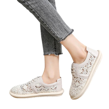 Γυναικεία φλατ παπούτσια για το καλοκαίρι του 2025, αναπνεύσιμα παπούτσια με mesh και σχισμές, ευέλικτα παπούτσια ψαρά, slip-on παπούτσια για γυναίκες με υφάσματα για έγκυες γυναίκες