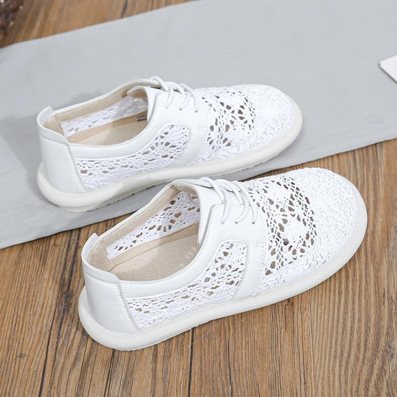 Női lapos cipők 2025 nyári lélegző hálós kivágott hálós cipők sokoldalú halászcipők bebújós lusta terhes női szövetcipők