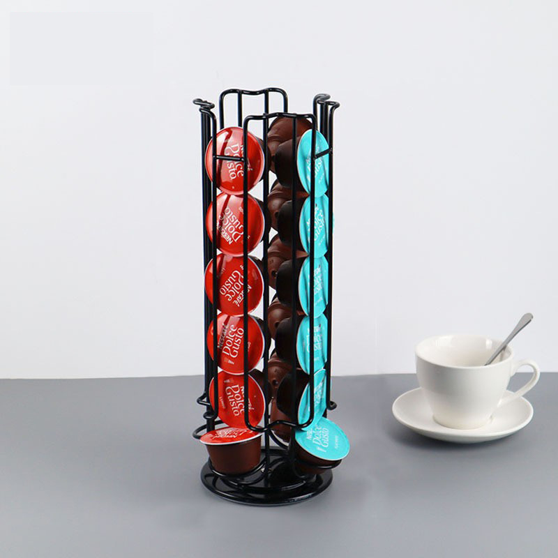 Gyári határokon átnyúló Duo Kusi Nestlé kávé fekete 24 nagy kapacitású forgatható kávékapszula-tartó