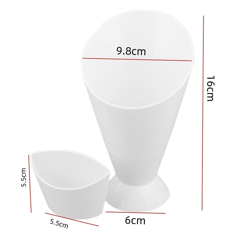 Loominguline lääne stiilis kaldus suuga kartulikrõps köögiviljasalatite karikas plastkartuli karikas PP salati karikas