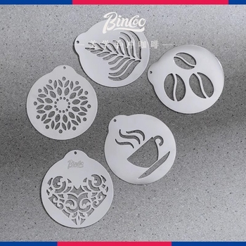 Bincoo kávévirág-minta rozsdamentes acélból készült barkácsolás mintás kávépor nyomtatási spray virág virág virág műtárgy