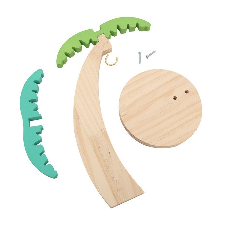 Határokon átnyúló fa banántartó, asztali gyümölcskiállító állvány, banán-szőlőtároló állvány, levehető banánfa akasztó