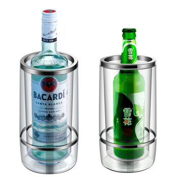 Pārrobežu plastmasas ledus spainis ar divslāņu pretsasalšanas izolāciju alus, viskija, Ice Cube spainis, šampanieša, kokteiļu spainis ar baltu kastīti