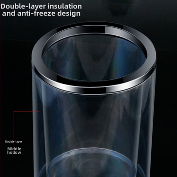 Dvigubo sluoksnio antifrizinis alaus, viskio, „Ice Cube“ kibirėlis su plastikiniu ledo kibirėliu, šampano, kokteilio kibirėliu ir balta dėžute