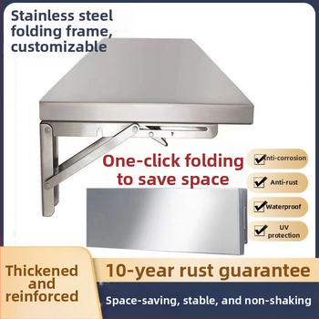 Összecsukható, vastagított rozsdamentes acél fali akasztós konyhai egyszerű fali asztallap egyrétegű lyukasztó polc