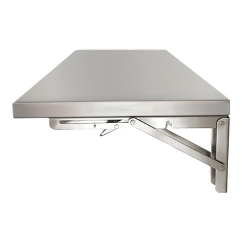 Πτυσσόμενο ράφι τοίχου από ανοξείδωτο χάλυβα με πάχος, απλό τραπέζι τοίχου, ένα στρώμα διάτρησης