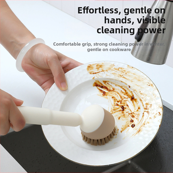 Specialus virtuvės puodų plovimo šepetys, indų plovimo puodų valymo šepetys, virtuvės puodų šepetys, ilga rankena besisukantis valymo šepetys, puodų plovimo artefaktas