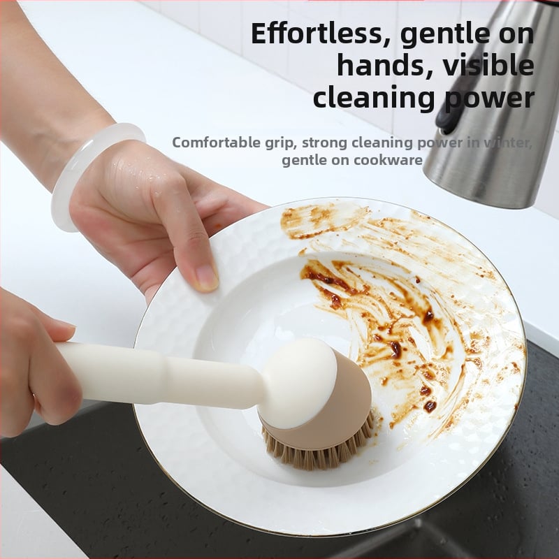 Specialus virtuvės puodų plovimo šepetys, indų plovimo puodų valymo šepetys, virtuvės puodų šepetys, ilga rankena besisukantis valymo šepetys, puodų plovimo artefaktas