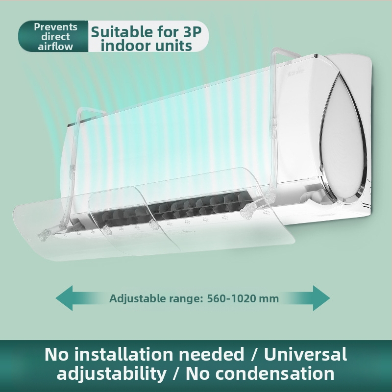 Skaidrus oro kondicionieriaus priekinis stiklas, be montavimo ištraukiamas, prie sienos tvirtinamas oro kondicionieriaus priekinis stiklas, apsaugantis nuo tiesioginio oro išleidimo angos