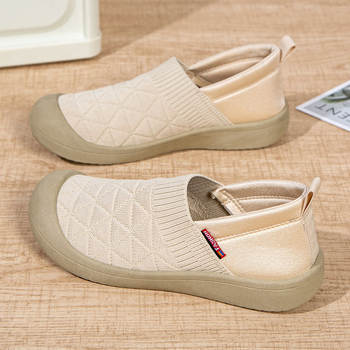 Γυναικεία παπούτσια με χοντρή σόλα, ανοιξιάτικα και καλοκαιρινά υφασμάτινα παπούτσια Old Beijing, καθημερινά παπούτσια με slip-on, μαμάδες με μαλακή σόλα, φλατ παπούτσια με χαμηλό πάνω μέρος