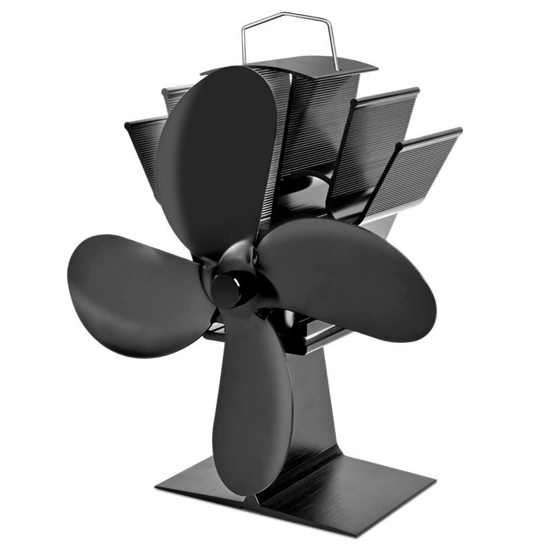 Export határokon átnyúló kéménycső falra szerelhető hőteljesítményű ventilátor 12 lapátos kétfejű kandallóventilátorra szerelt, nagy teljesítményű, forró eladás