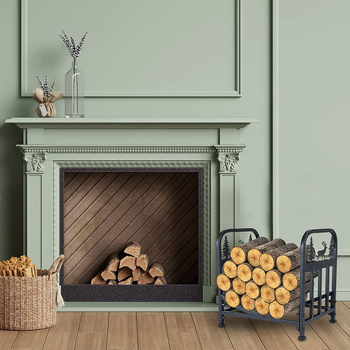 Amazon Heavy-Duty Σιδερένια Ράφι Ξύλων για Τζάκι Εσωτερικού και Εξωτερικού Χώρου Ράφι Ξύλων Ράφι Αποθήκευσης Ξύλων Ράφι Αποθήκευσης Ξύλων