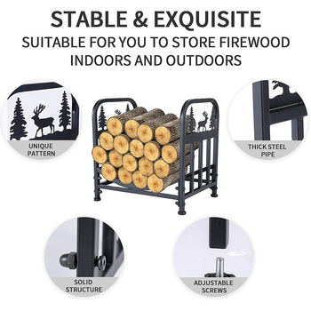 Amazon Heavy-Duty Σιδερένια Ράφι Ξύλων για Τζάκι Εσωτερικού και Εξωτερικού Χώρου Ράφι Ξύλων Ράφι Αποθήκευσης Ξύλων Ράφι Αποθήκευσης Ξύλων