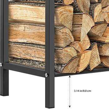 Διασυνοριακή Σιδερένια Τέχνη Μοντέρνα Απλή Αποσπώμενη Ράφι Καυσόξυλων Ράφι Αποθήκευσης Καυσόξυλων για Εσωτερικούς και Εξωτερικούς Χώρους