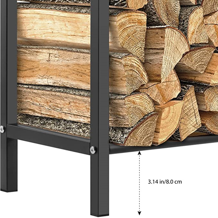 Трансгранична железна арт модерна семпла подвижна стойка за дърва за огрев, дърва за огрев за вътрешна и външна употреба