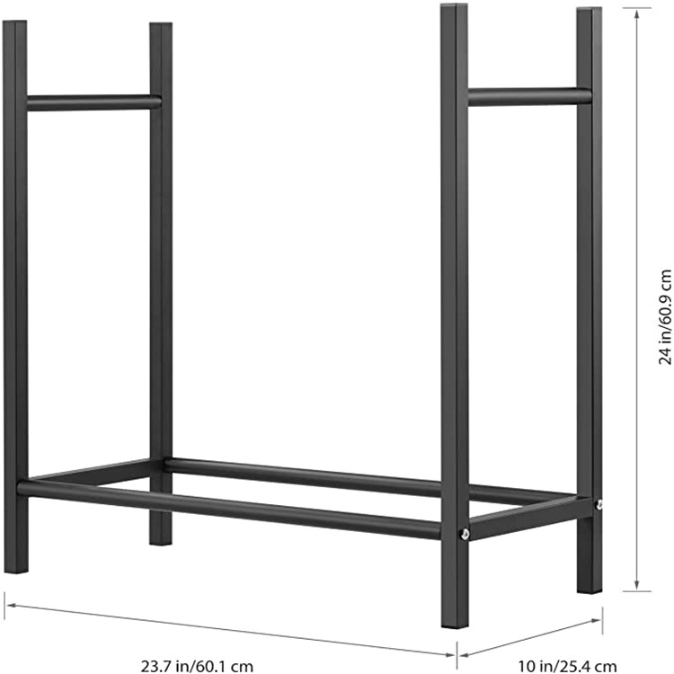 Трансгранична железна арт модерна семпла подвижна стойка за дърва за огрев, дърва за огрев за вътрешна и външна употреба
