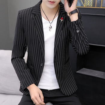 Външнотърговско снабдяване Вертикална райета Slim-fit Slim-fit Small Suit Мъжки есенен нов корейски стил младежки моден костюм яке
