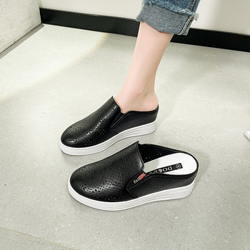 Παντόφλες Baotou για γυναίκες 2025 Φθινόπωρο Νέα Μόδα Πλατφόρμα με Χοντρή Σόλα Εξωτερική Φορέματα Lazy Heelless Παντόφλες Λευκά Παπούτσια