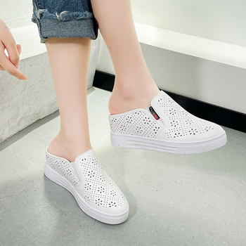 Παντόφλες Baotou για γυναίκες 2025 Φθινόπωρο Νέα Μόδα Πλατφόρμα με Χοντρή Σόλα Εξωτερική Φορέματα Lazy Heelless Παντόφλες Λευκά Παπούτσια