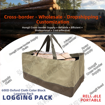 Határokon átnyúló nagykereskedelmi kültéri udvari patchwork színű Oxford szövet vízálló kopásálló tűzifa tárolózsák faszén szállító fakitermelő zsák