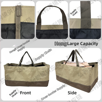 Határokon átnyúló nagykereskedelmi kültéri udvari patchwork színű Oxford szövet vízálló kopásálló tűzifa tárolózsák faszén szállító fakitermelő zsák