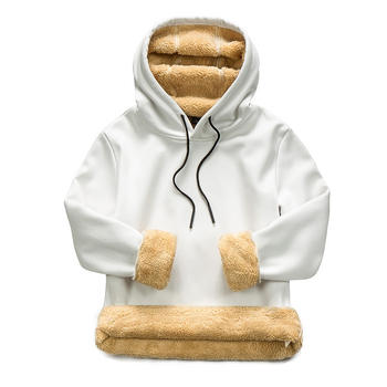 AliExpress Amazon őszi-téli férfi kapucnis, polárbélésű, vastagított báránygyapjú pulóver, plus size hosszú ujjú pulóver