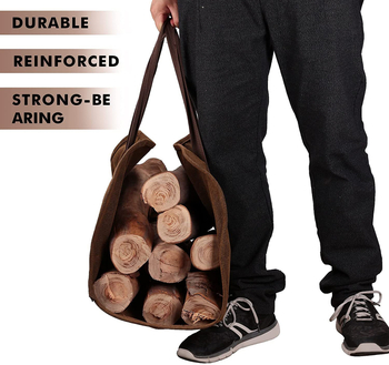 Διασυνοριακή εξωτερική πολυλειτουργική φορητή τσάντα υλοτομίας από παχύ καμβά, φορητή τσάντα καυσόξυλων, τσάντα καυσόξυλων