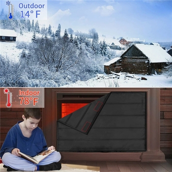 Διασυνοριακό κάλυμμα εσωτερικής θέρμανσης με μαγνητικό κάλυμμα τζακιού, κάλυμμα μόνωσης, μαύρη κουβέρτα φραγμού, διακόσμηση σπιτιού