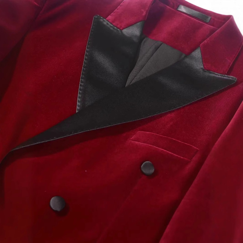 Piiriülene sügis- ja talvine moodne sametist vabaaja meeste ülikonnajakk pulmapeo peigmehe kleit kaherealine ülikond