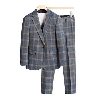 Мъжки бизнес ежедневен костюм с голям размер, експлозивен костюм, корейски слим костюм от две части, младежка сватбена рокля