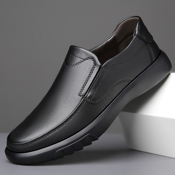 Δερμάτινα παπούτσια με μαλακή επιφάνεια και slip-on για άνδρες μέσης ηλικίας, δερμάτινα παπούτσια για άνδρες, μέγεθος 48, δερμάτινα αντιολισθητικά παπούτσια, μέγεθος 47