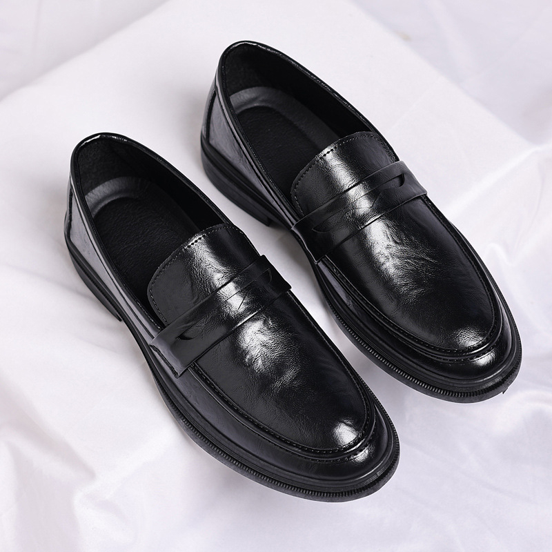 Nyári új bőrcipők, férfi csúcskategóriás üzleti alkalmi cipők, lélegző férfi bőrcipők, férfi láthatatlan magasságnövelő Doudou cipők