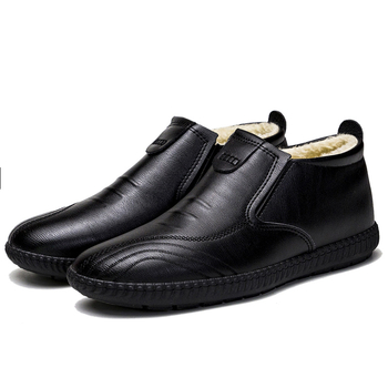 Cizme Martin din piele moale pentru bărbați, stil britanic, toamnă, căptușite cu fleece, îngroșate, calde, din bumbac, pantofi antiderapanți, impermeabili, cizme înalte din piele