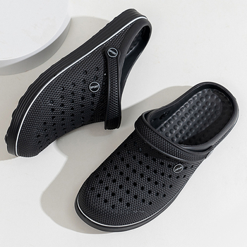 Lyukas cipők Férfi nyári külső ruházat Hétköznapi trágyaérzetű baotou papucsok Férfi vezetési sport puha talpú strandszandálok