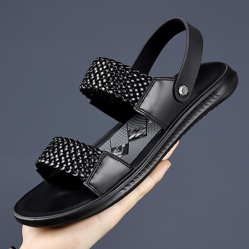 Vyriškos vasarinės, kvėpuojančios, dviejų dėvėjimų, madingos romėniškos basutės, viršutiniai drabužiai, minkštas dugnas, neslystančios šlepetės, madingi paplūdimio batai vyrams