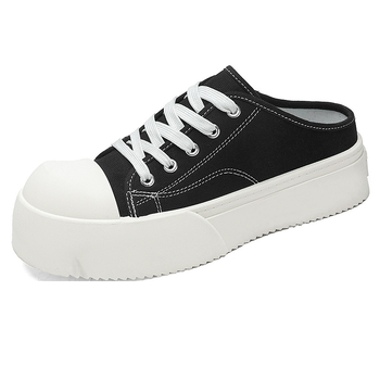 Ανδρικά αθλητικά παπούτσια για μεγάλα μεγέθη, καλοκαιρινά, μαύρα, δερμάτινα παπούτσια Derby με χοντρή σόλα και ψηλή σόλα, 24326-Ax20