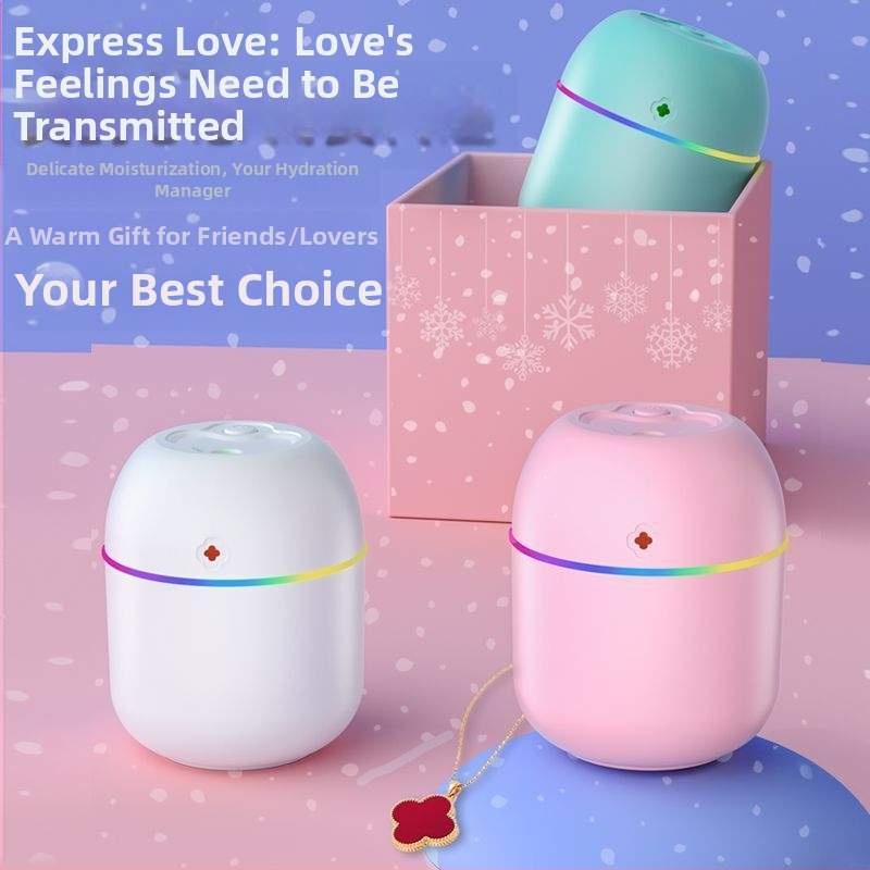 Zvlhčovač vzduchu Malý mini veľký objem hmly Spálňa Narodeninový darček Dámsky zvlhčovač vody s kvapkou vody Aromaterapeutický stroj na použitie pri posteli