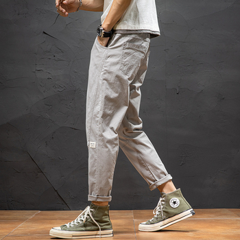 Férfi őszi-téli koreai stílusú nagy méretű laza, egyenes háremnadrág, ifjúsági Anxiaka csinos, lezser nadrág 2061