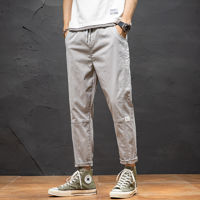 Férfi őszi-téli koreai stílusú nagy méretű laza, egyenes háremnadrág, ifjúsági Anxiaka csinos, lezser nadrág 2061